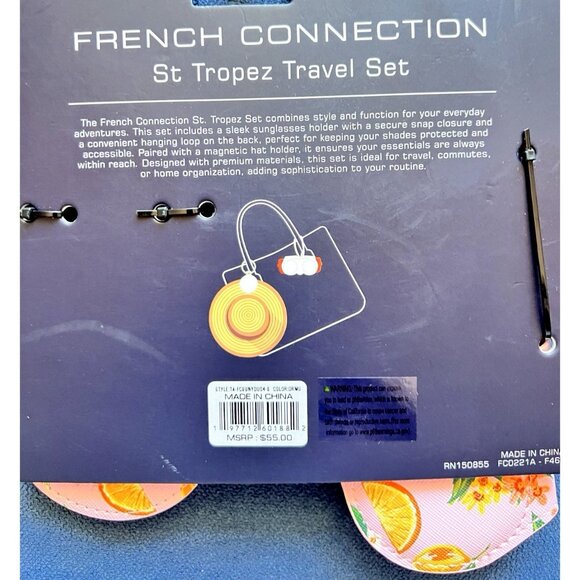 French Connection St Tropez Travel Set Sunglasses Holder & Magnetic Hat Holder - Picture 4 of 6